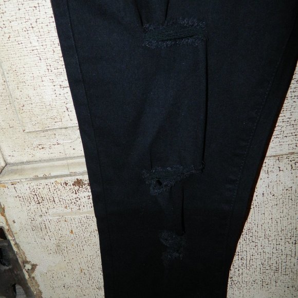 Tengfu Black Distressed Denim Jeans Black Size 10 (JJ-16) - Picture 3 of 6
